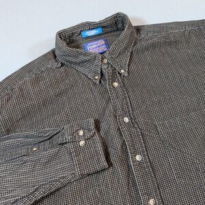 Pendleton Mens Long Sleeve Button Down Shirt Size XL Houndstooth Pattern